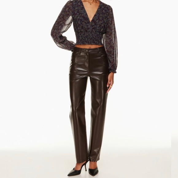NWT - Aritzia Melina Vegan Leather Pant - Picture 1 of 9